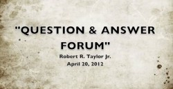 Open Forum Day #1 April 20, 2012