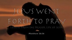 Jesus Went Forth To Pray - Lessons From The Prayer Life of Jesus