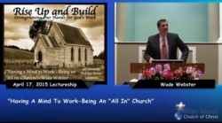 Having A Mind To Work- Being An "ALL IN" Church
